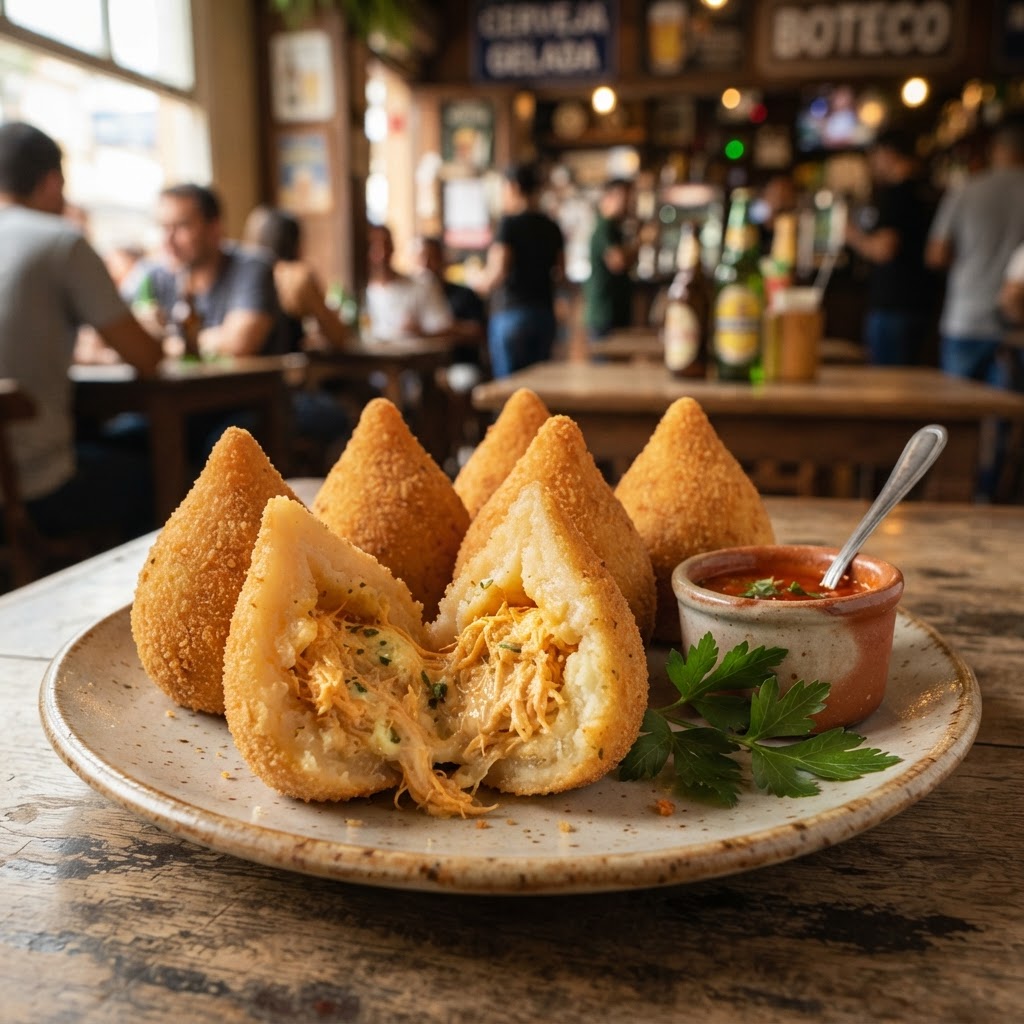 Brazilian Coxinha with Shredded Chicken