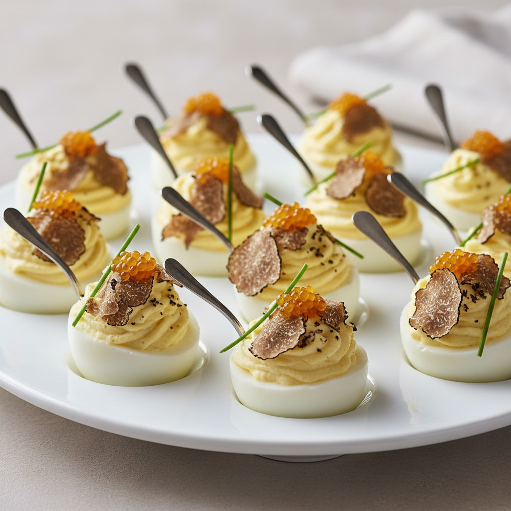 Truffle Deviled Eggs with Osetra Caviar