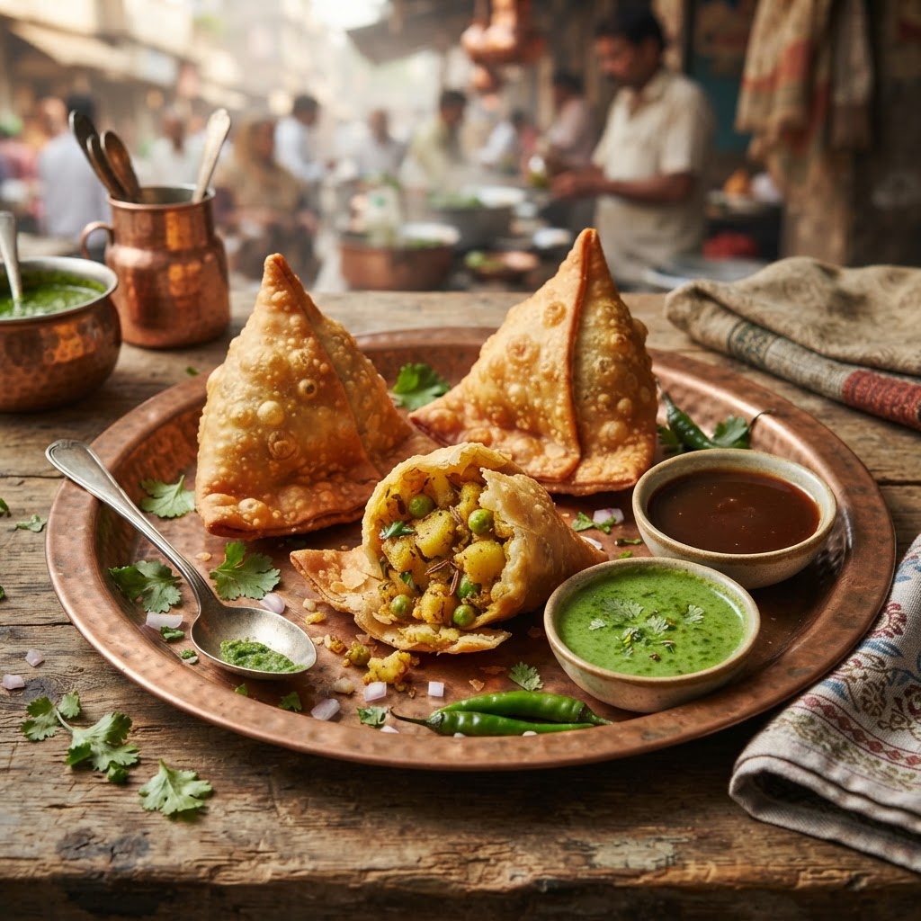 Indian Punjabi Samosa with Potato and Peas