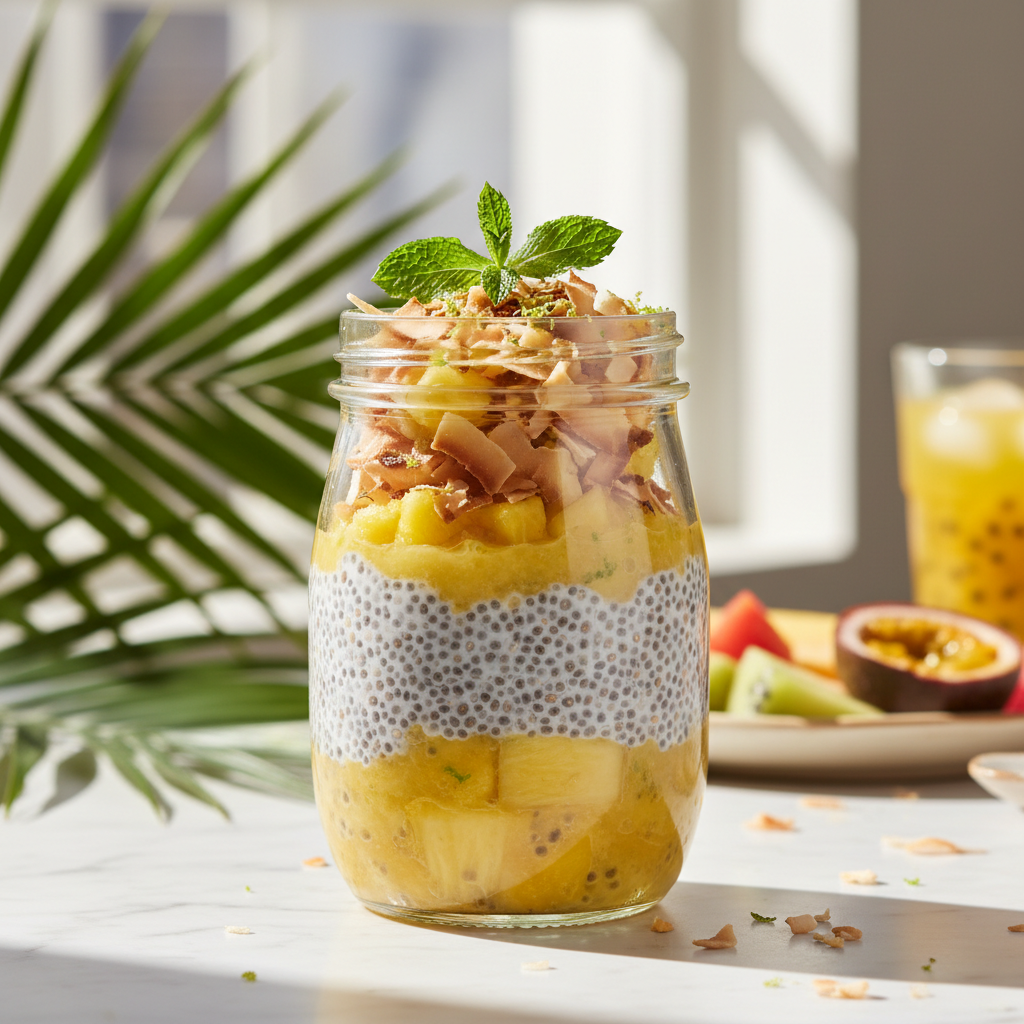 Pineapple Coconut Chia Pudding Parfait