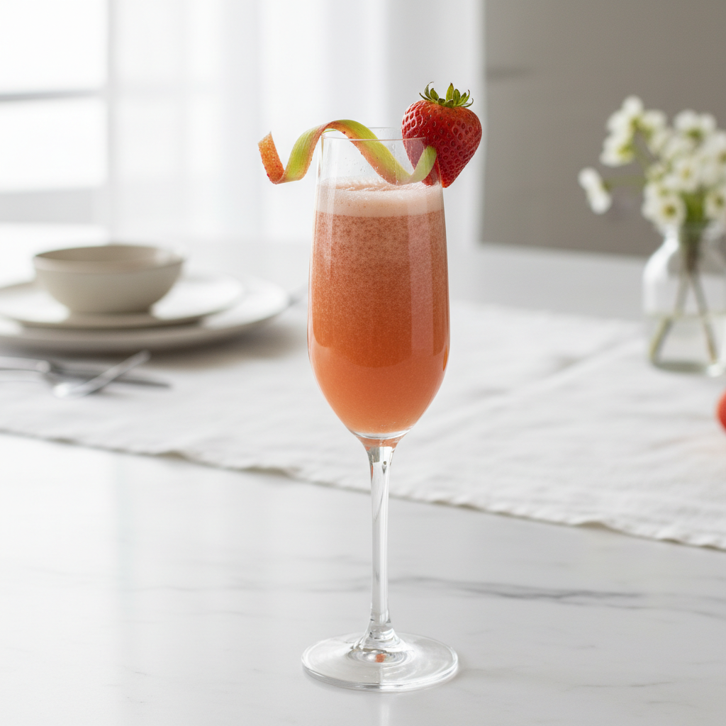 The Rhubarb Strawberry Champagne Mimosa