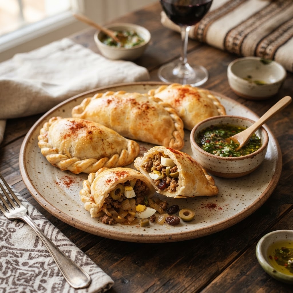 Argentine Empanadas Mendocinas with Beef and Olives