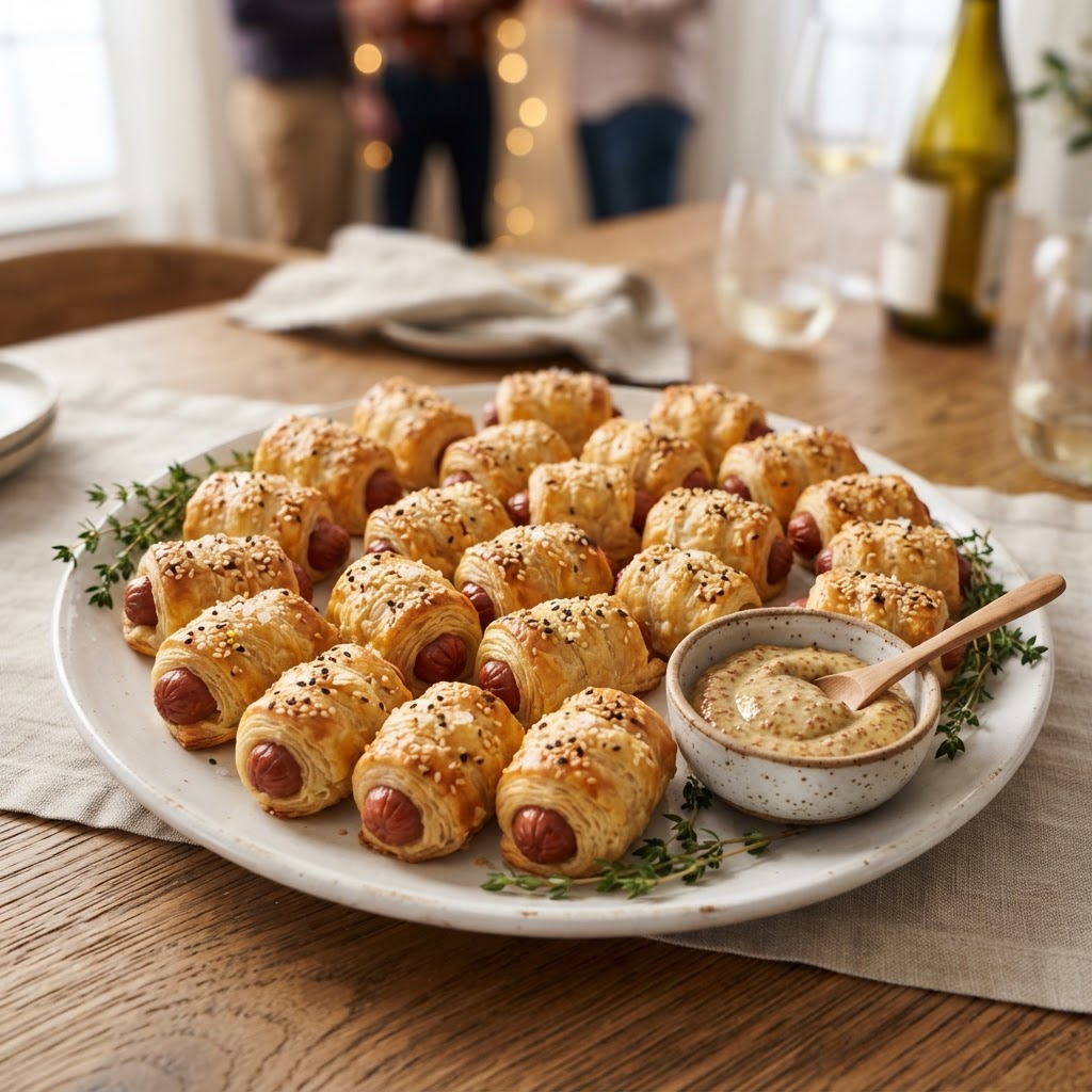 Pigs in a Blanket with Cocktail Franks and Puff Pastry
