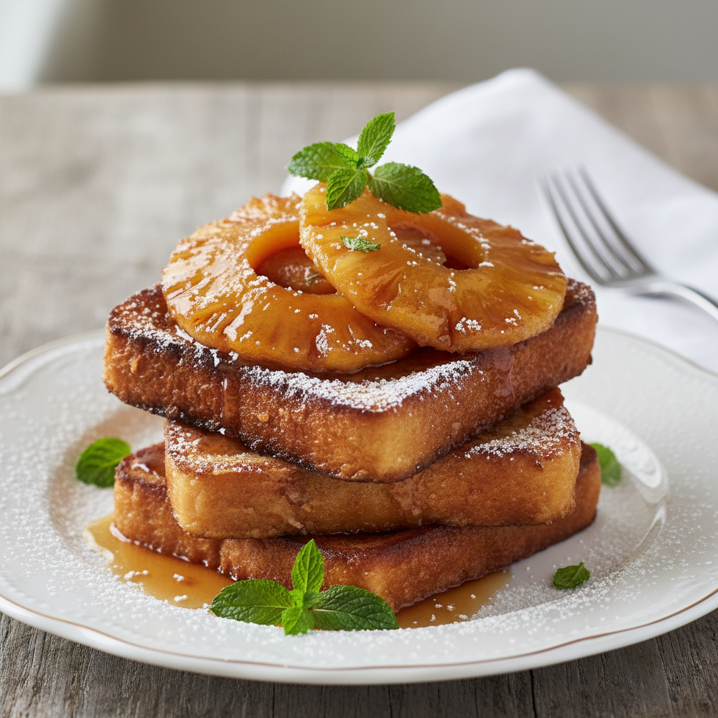 Caramelized Pineapple Brioche French Toast