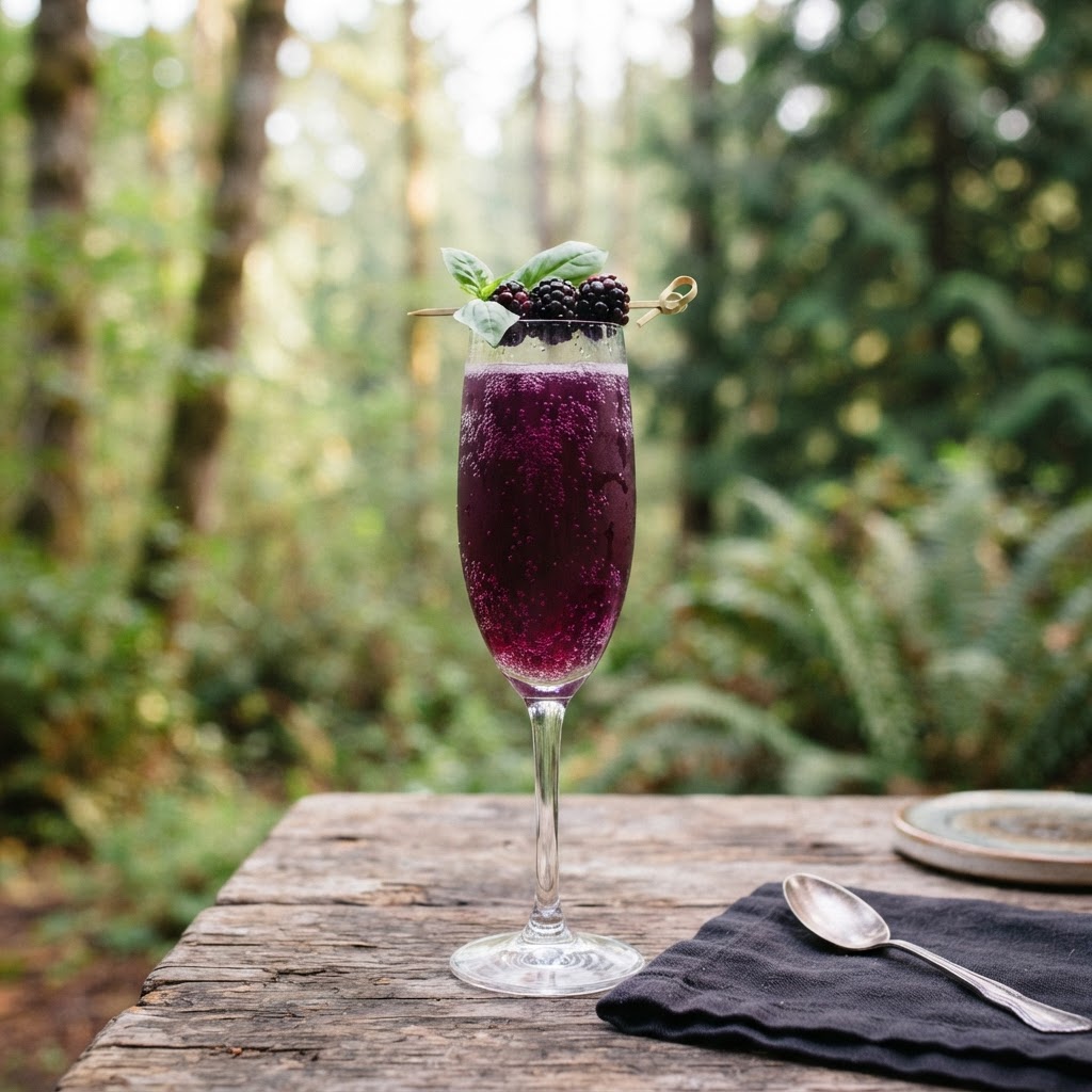 The Pacific Northwest Marionberry & Basil Mimosa