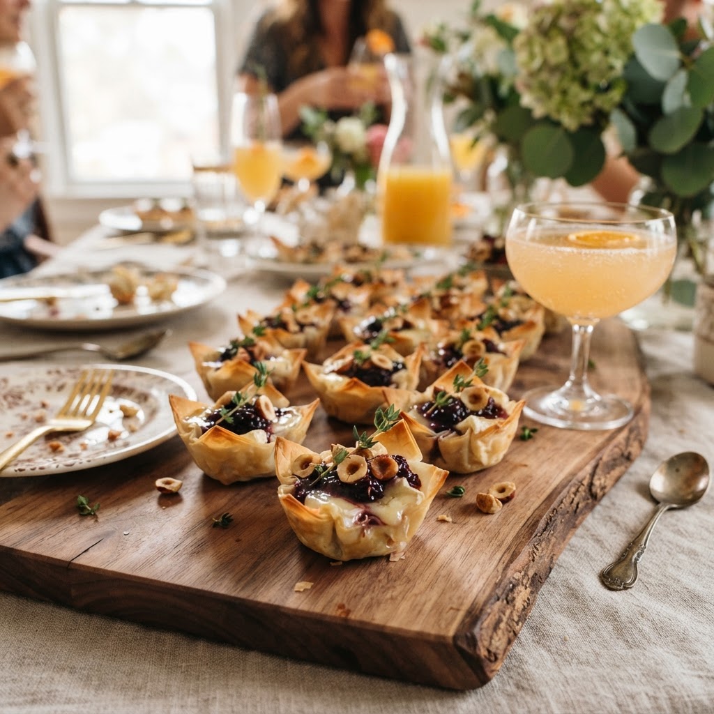 Oregon Marionberry and Brie Bites with Hazelnut: The 1956 Willamette Valley Cultivar in a Golden Phyllo Cup