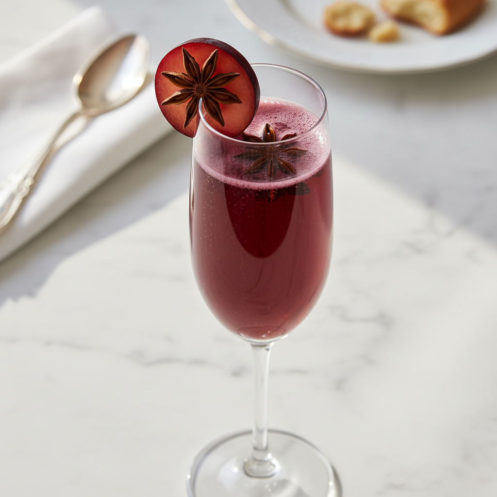 The Plum & Star Anise Champagne Mimosa