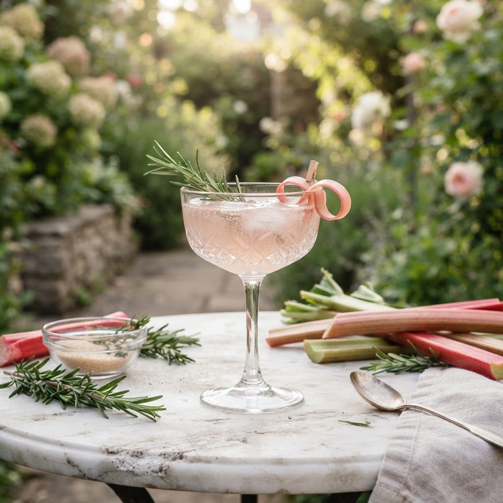 Rhubarb Rosemary Fizz: A Seasonal Spring Sparkler