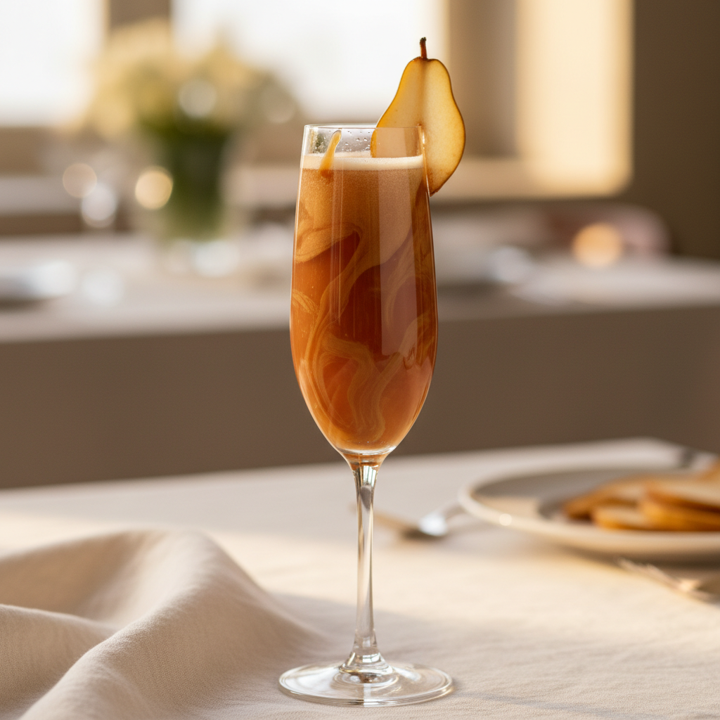 The Burnt Caramel Pear Champagne Mimosa