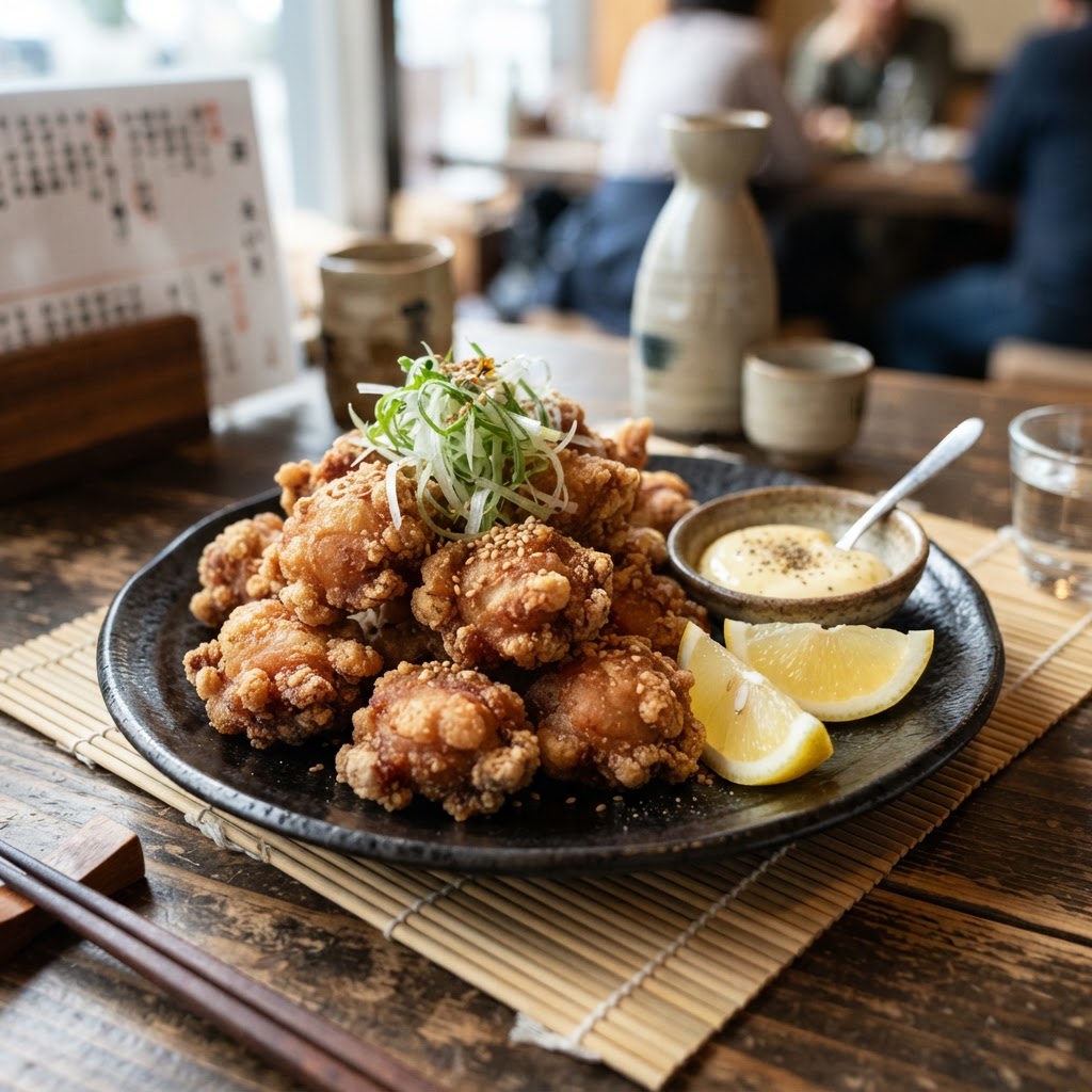 Japanese Karaage Fried Chicken Bites with Yuzu Mayo