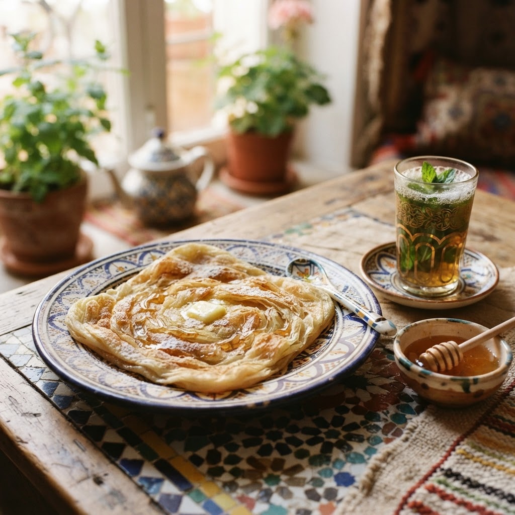 Moroccan Msemen: The Layered Square Flatbread of Honey, Butter, and Semolina