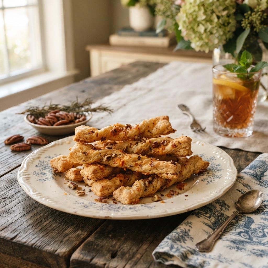 Southern Cheese Straws with Cayenne and Toasted Pecans