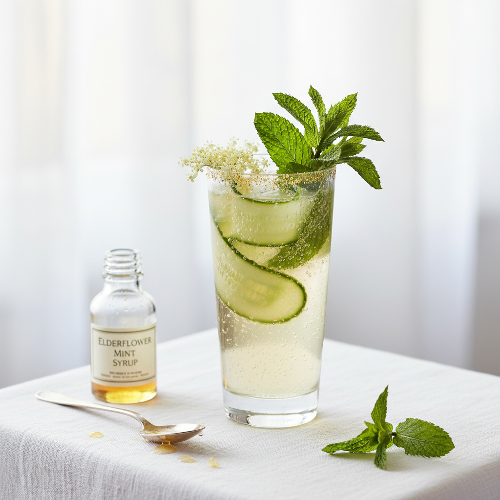 Elderflower & Mint Sparkling Spritz Mocktail