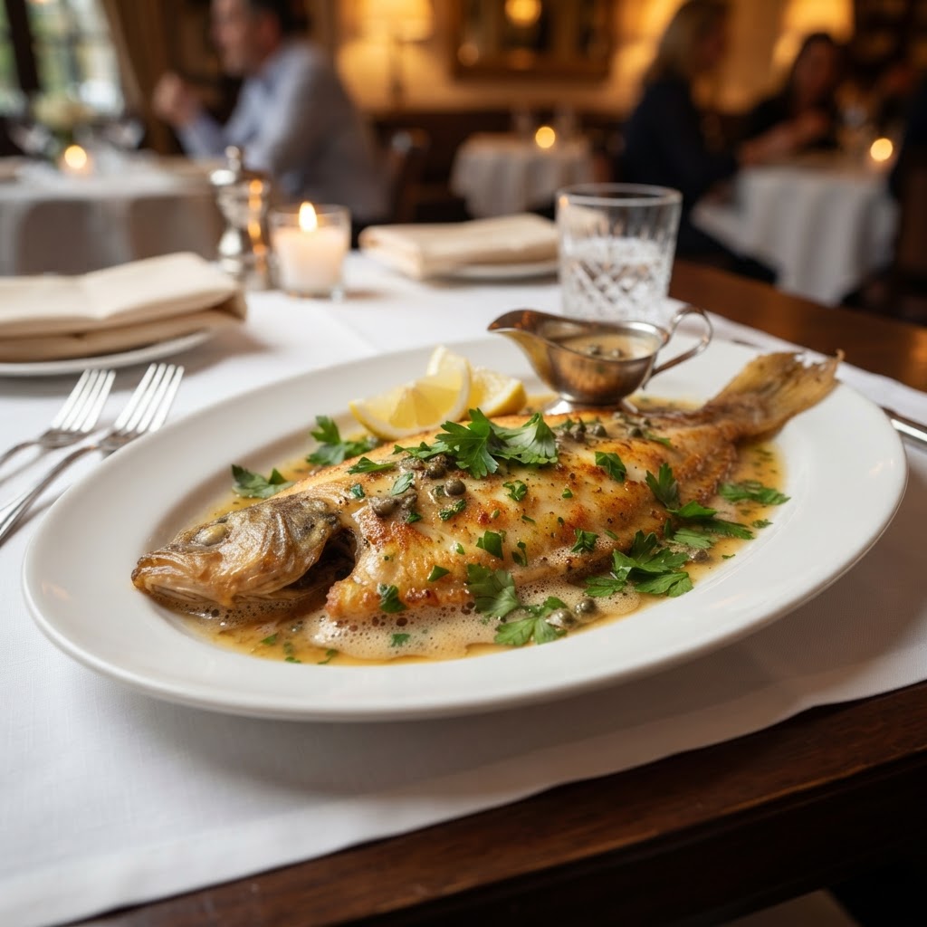 Baked Dover Sole Meunière (Whole Sole in Brown Butter, Lemon, and Parsley)