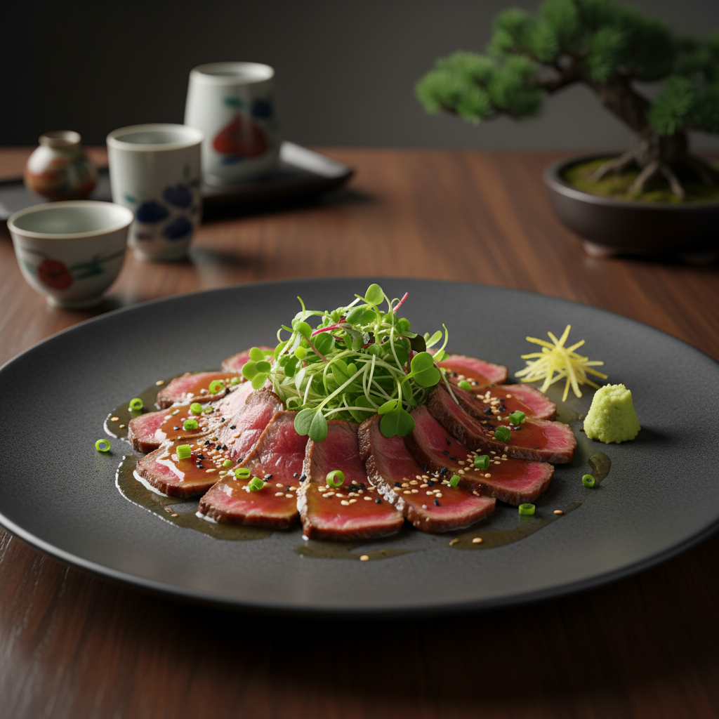 Wagyu Beef Tataki with Ponzu & Yuzu Kosho