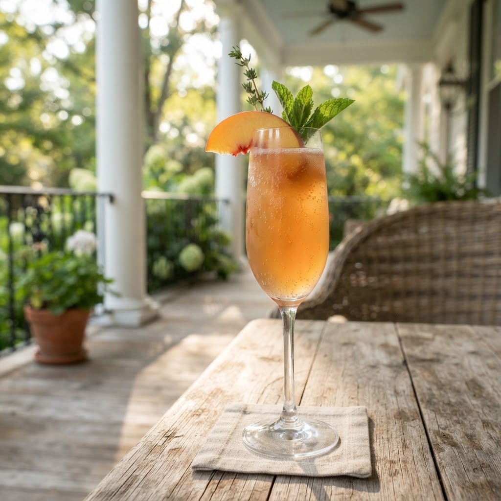 The Southern Sweet Tea, Peach & Bourbon Mimosa