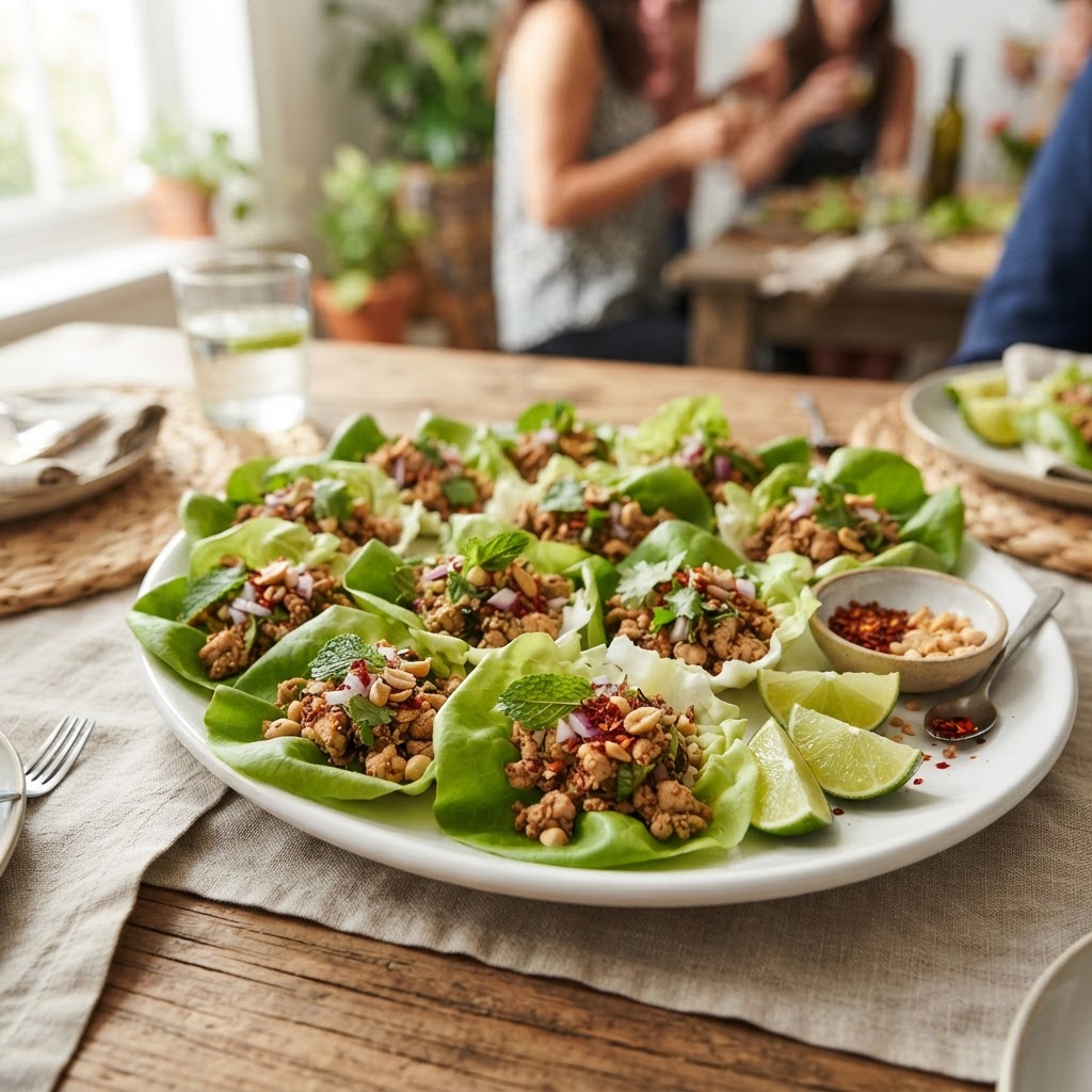 Thai Larb Gai Chicken Lettuce Cups