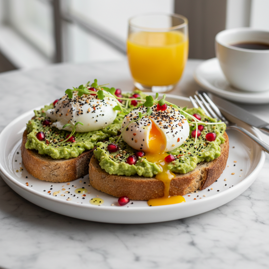 Gourmet Avocado Toast with Poached Egg