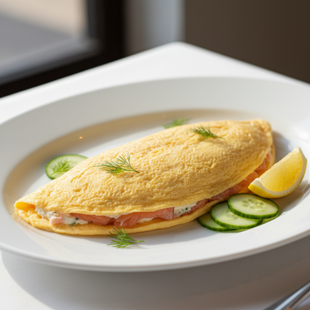 Smoked Salmon & Cream Cheese French Omelette