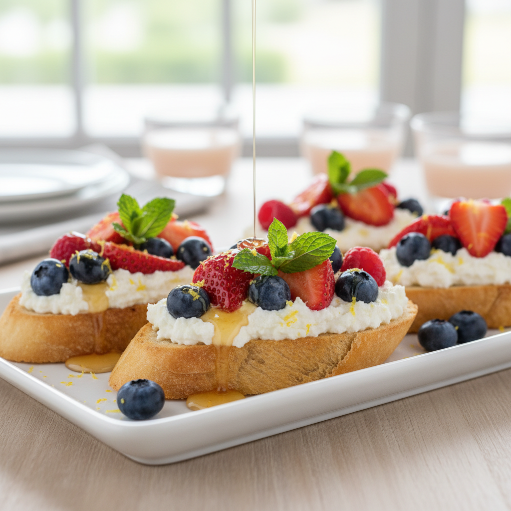 Honey Ricotta & Berry Crostini