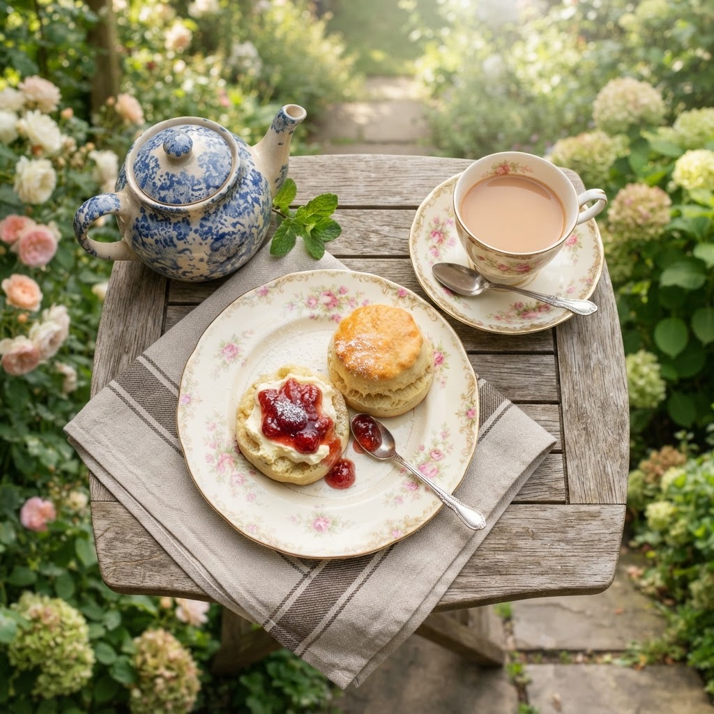 Buttermilk Scones with Clotted Cream and Jam: The Art of the British Cream Tea