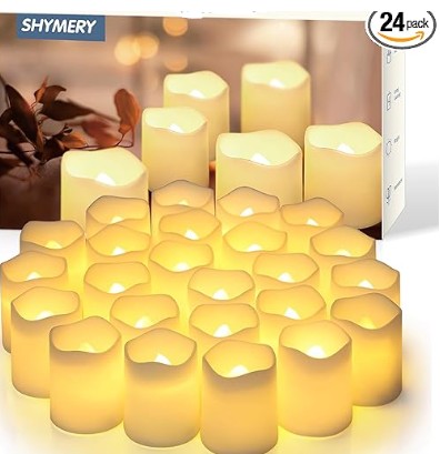 SHYMERY Flameless Votive Candles — 24 Pack