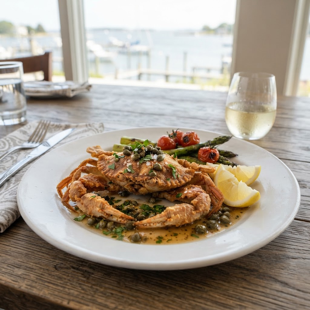 Pan-Fried Soft-Shell Crabs with Brown Butter, Capers, and Lemon
