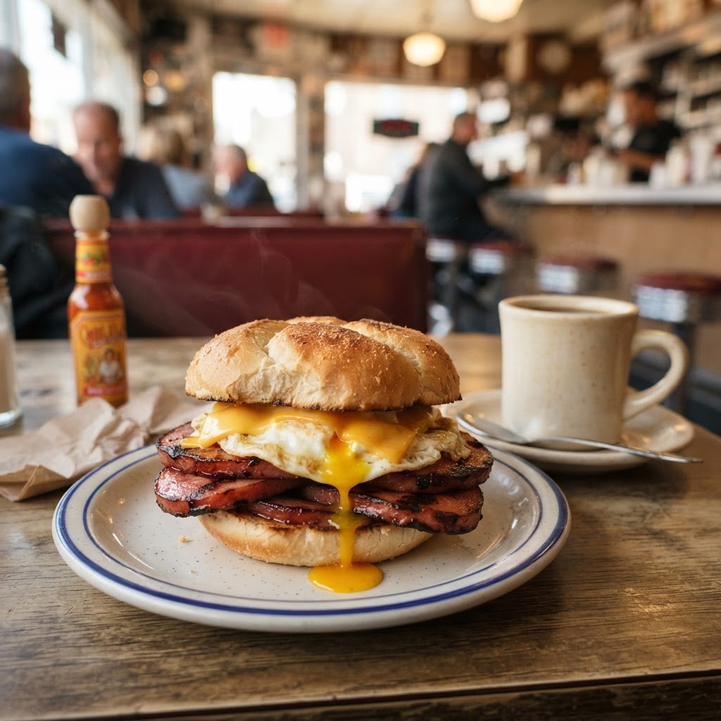 New Jersey Taylor Ham, Egg, and Cheese: The 1856 Trenton Pork Roll on a Kaiser Roll