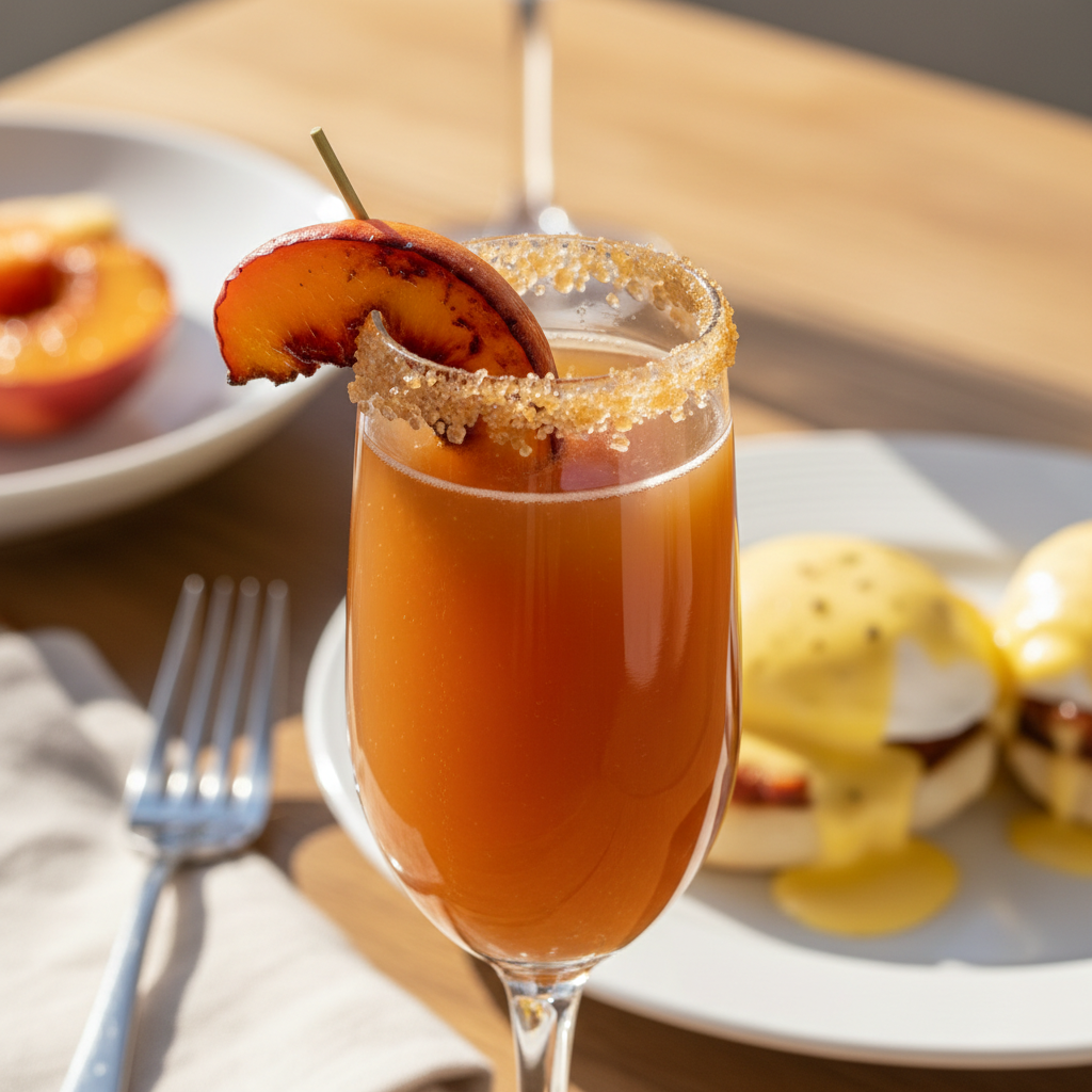 The Roasted Peach Brown Sugar Mimosa