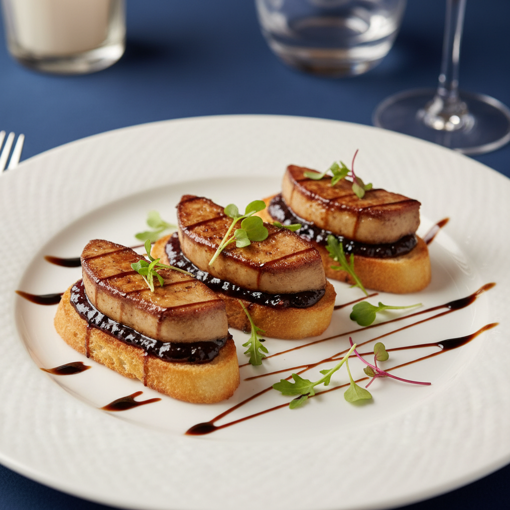Pan-Seared Duck Foie Gras with Fig Jam & Brioche