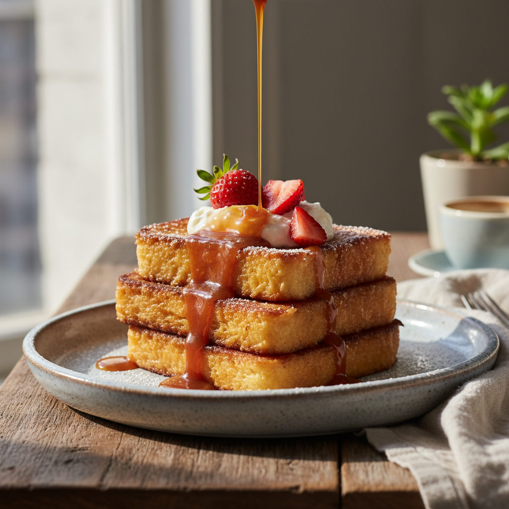 Brioche Pain Perdu with Salted Caramel & Crème Fraîche