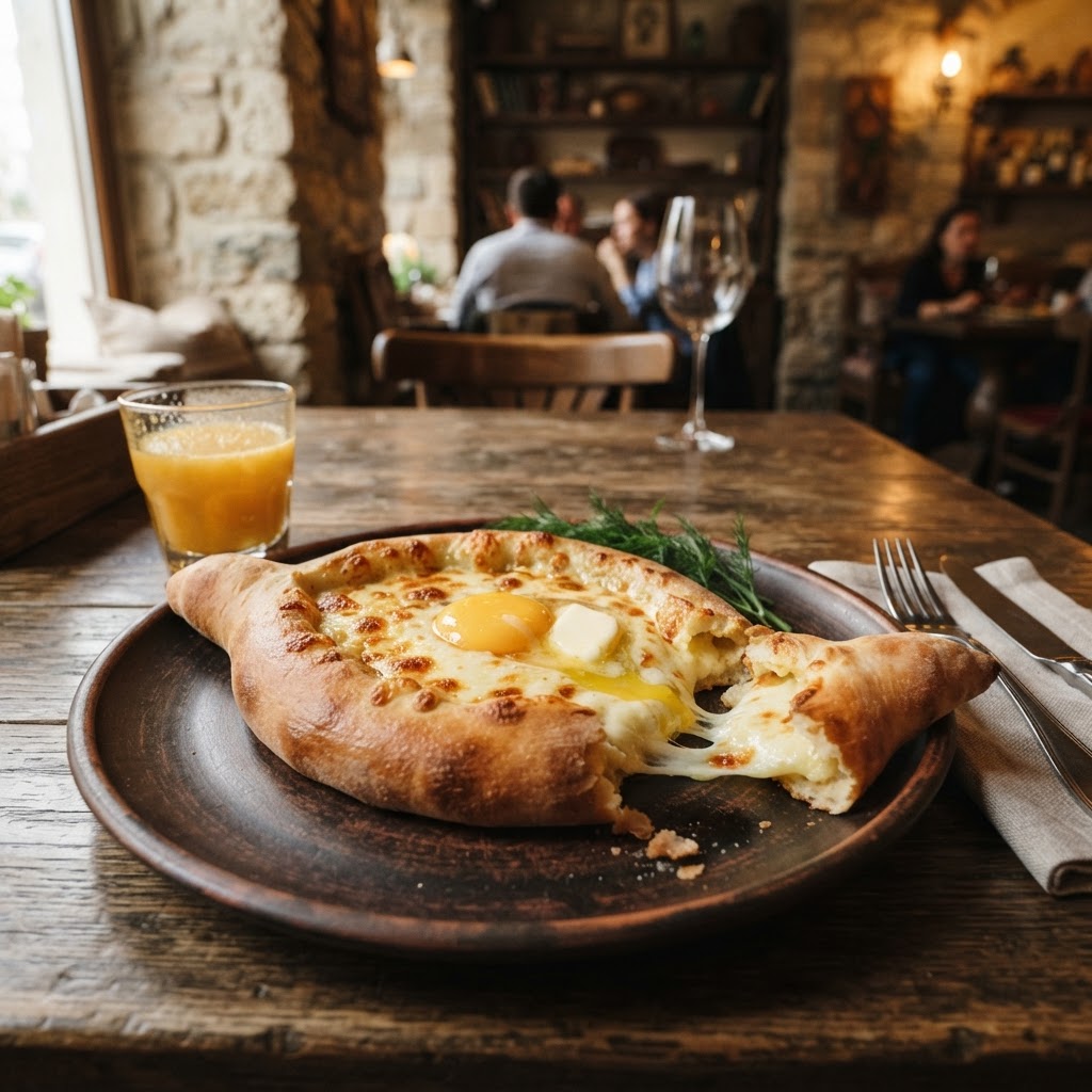 Khachapuri (Adjaruli): Georgia's Iconic Boat-Shaped Cheese Bread