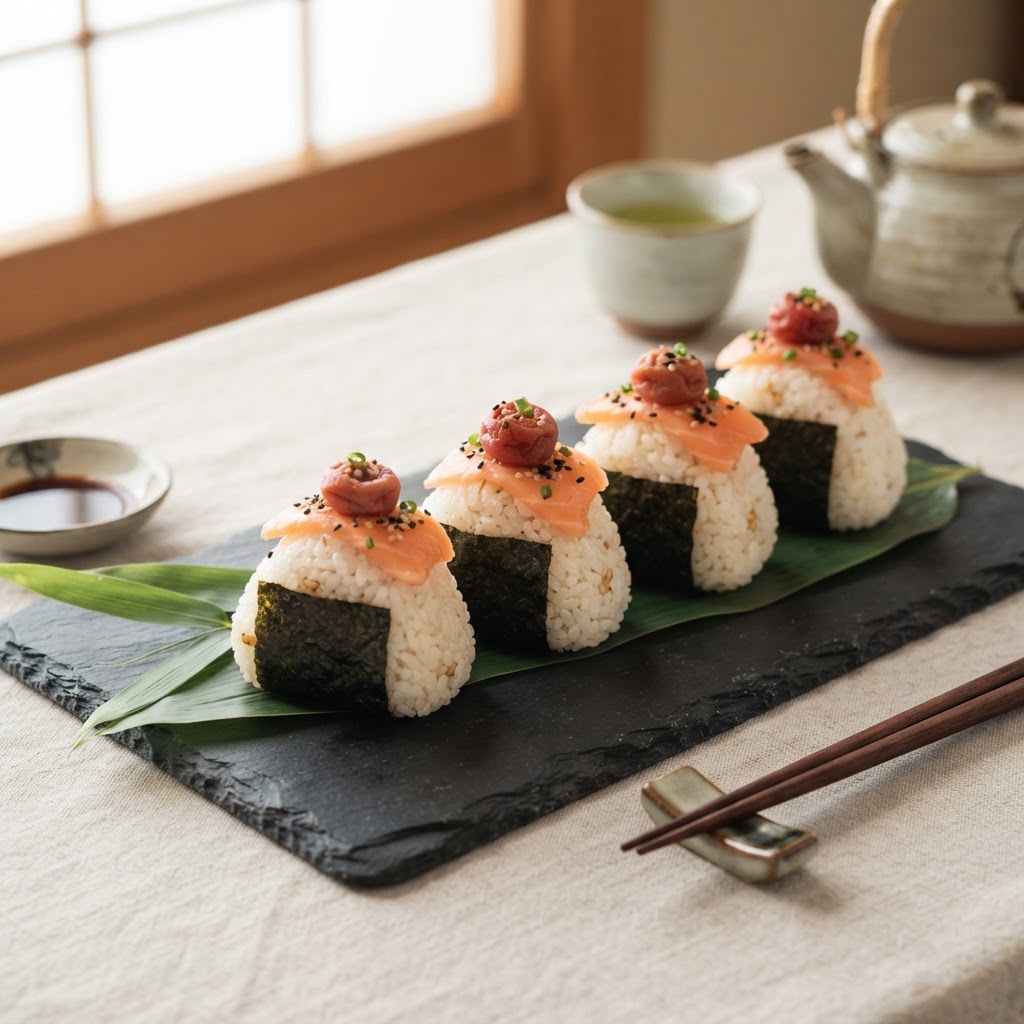 Onigiri Bites with Smoked Salmon and Umeboshi