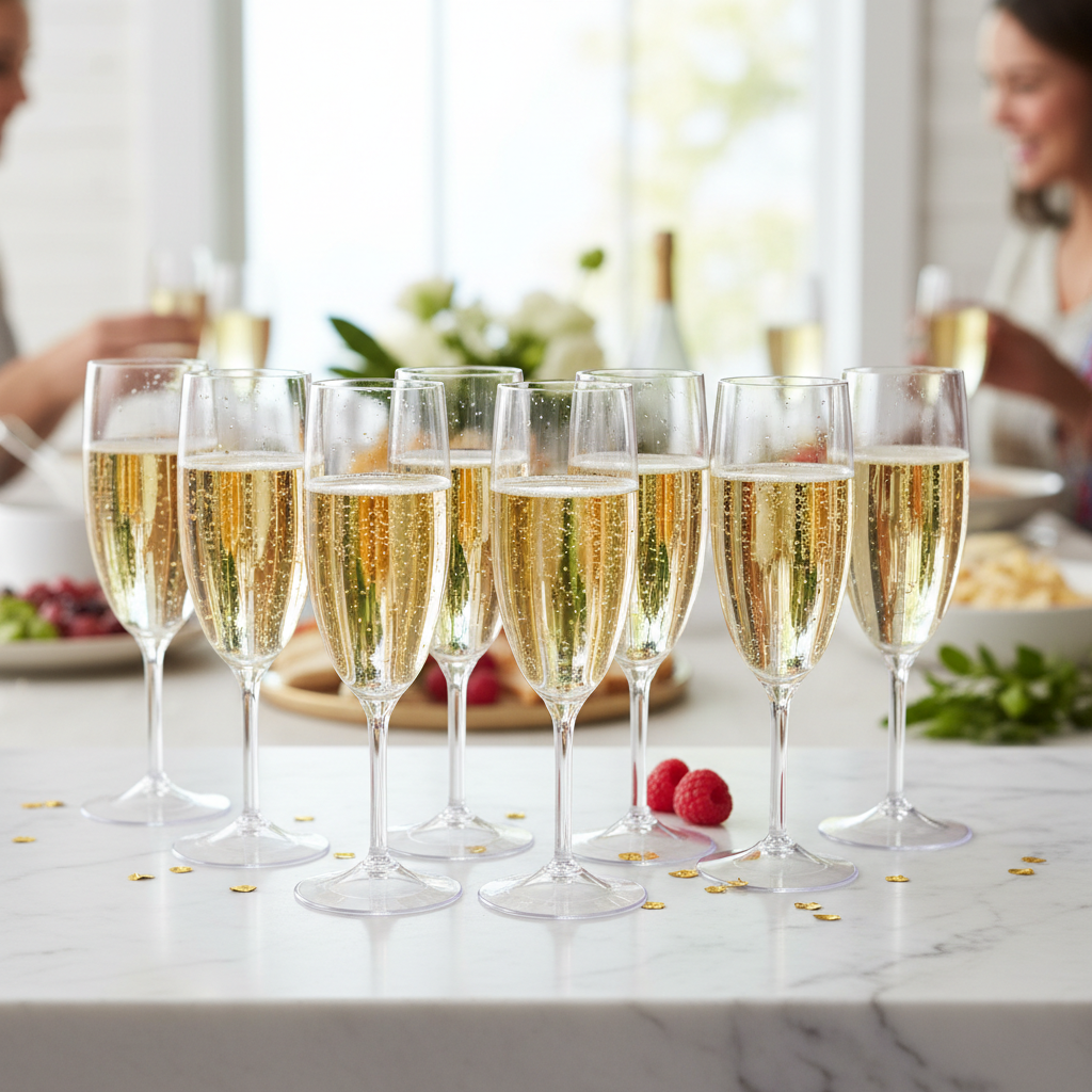 TOSSWARE POP 9oz Plastic Champagne Flutes — 12 Pack