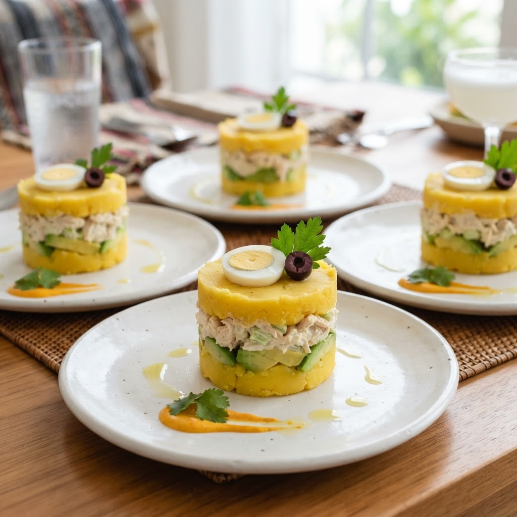 Peruvian Causa Limeña (Potato Towers)