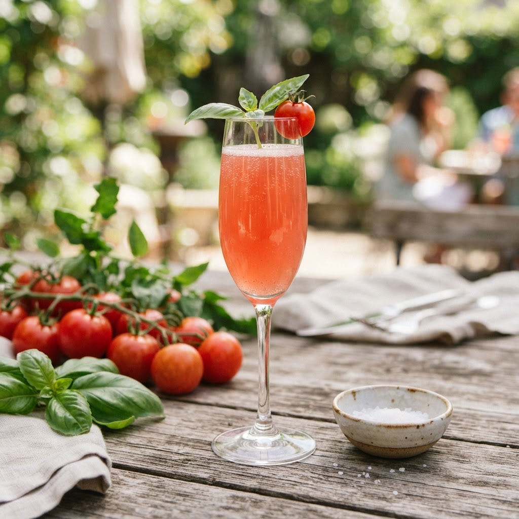 The Tomato Basil Champagne Mimosa