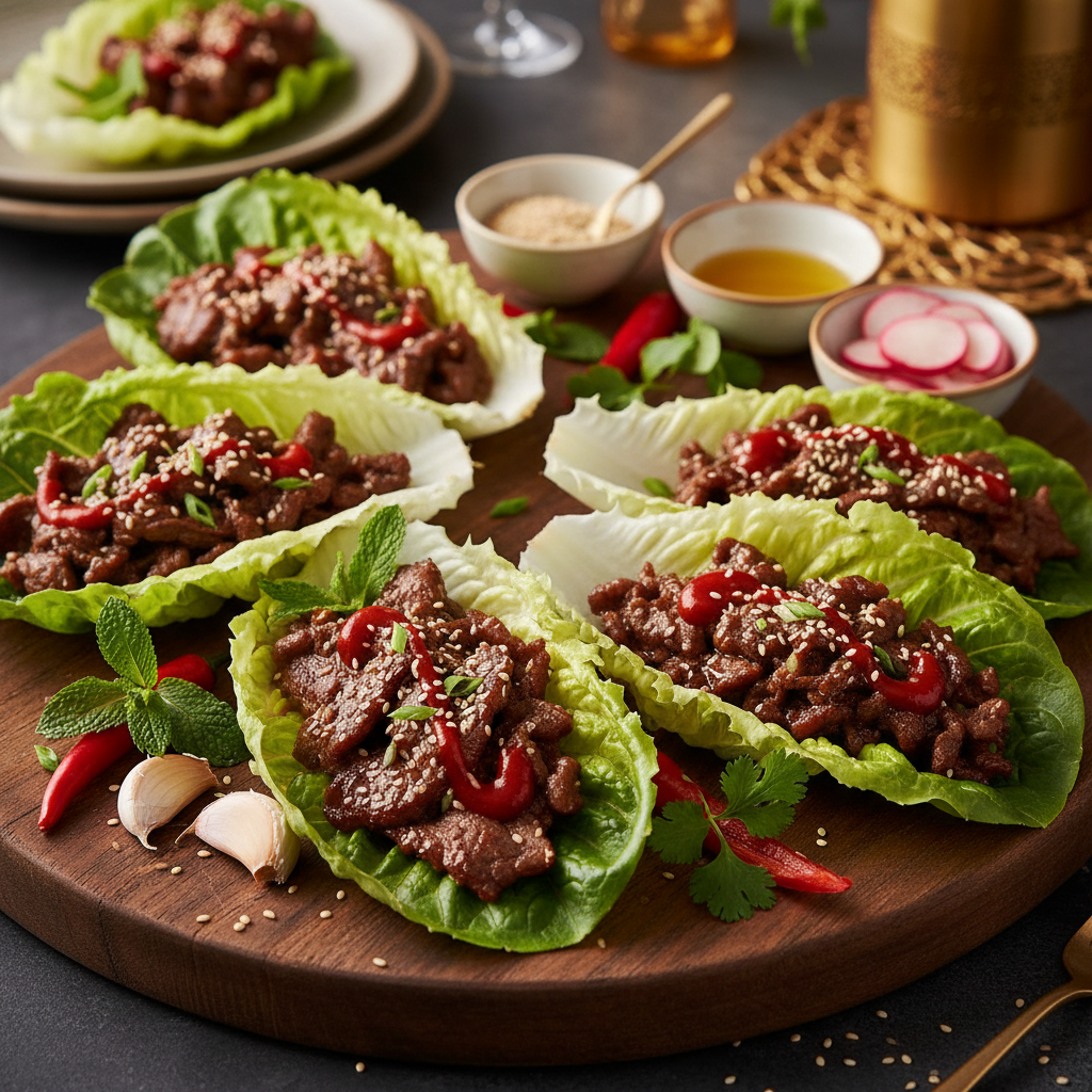 Korean Bulgogi Beef Lettuce Cups