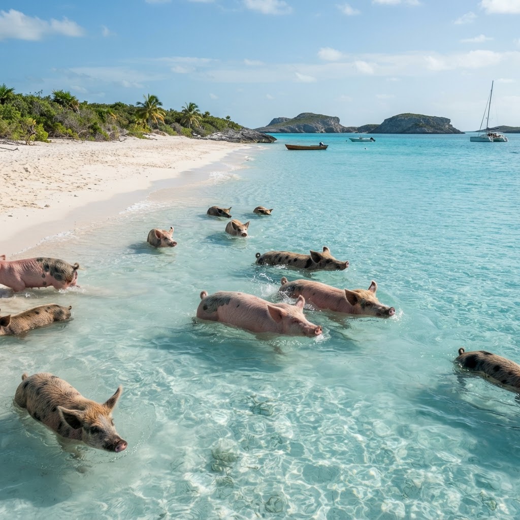 The Exumas, Bahamas: Swimming Pigs, Thunderball Grotto & the Caribbean's Clearest Water