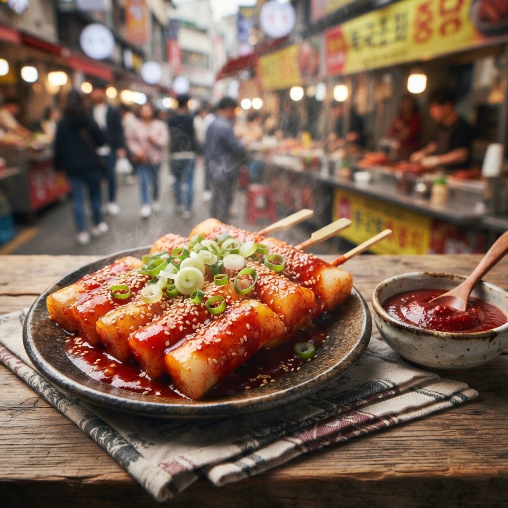 Korean Tteokbokki Spicy Rice Cake Skewers