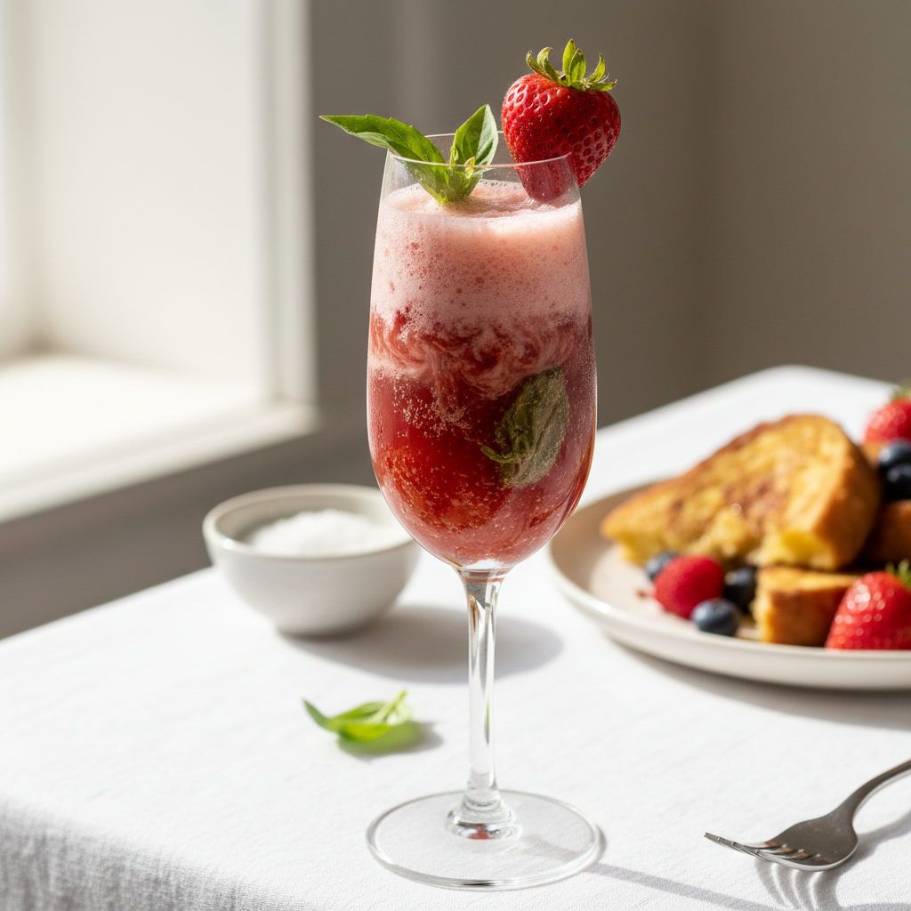 The Strawberry Basil Smash Mimosa