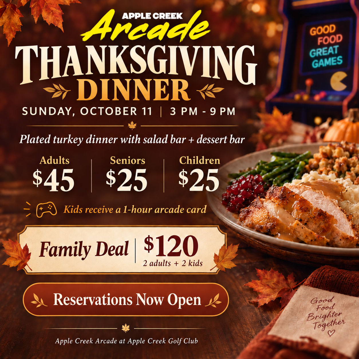 Apple Creek Thanksgiving Dinner