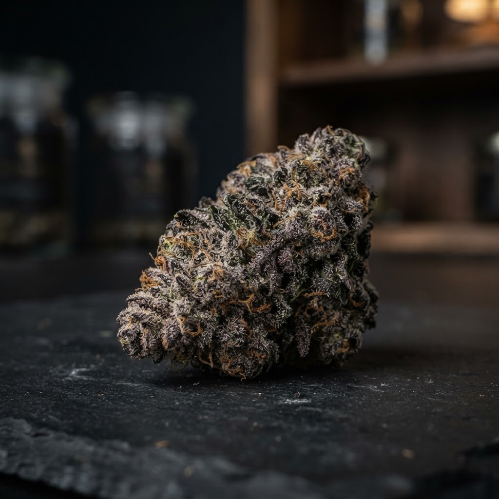 Toad Venom Indica Hybrid flower Connoisseur Shelf
