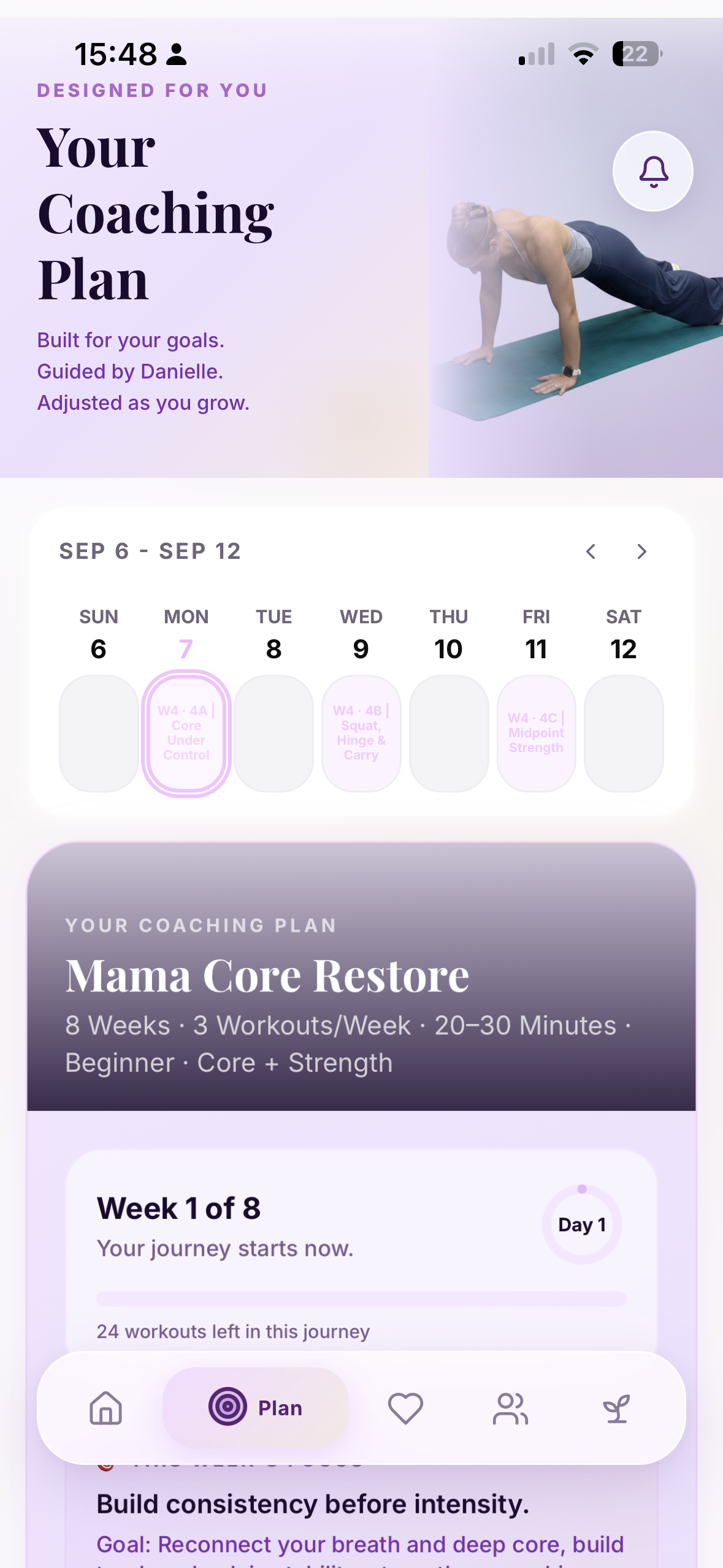 Mama Koach app — Your Coaching Plan