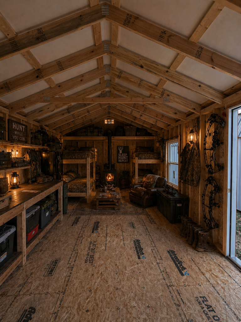 Finished hunting cabin interior