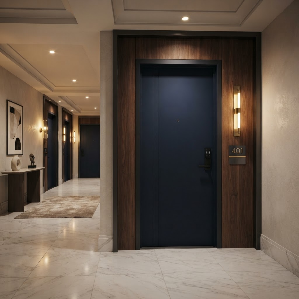 Porta de segurança em ambiente premium