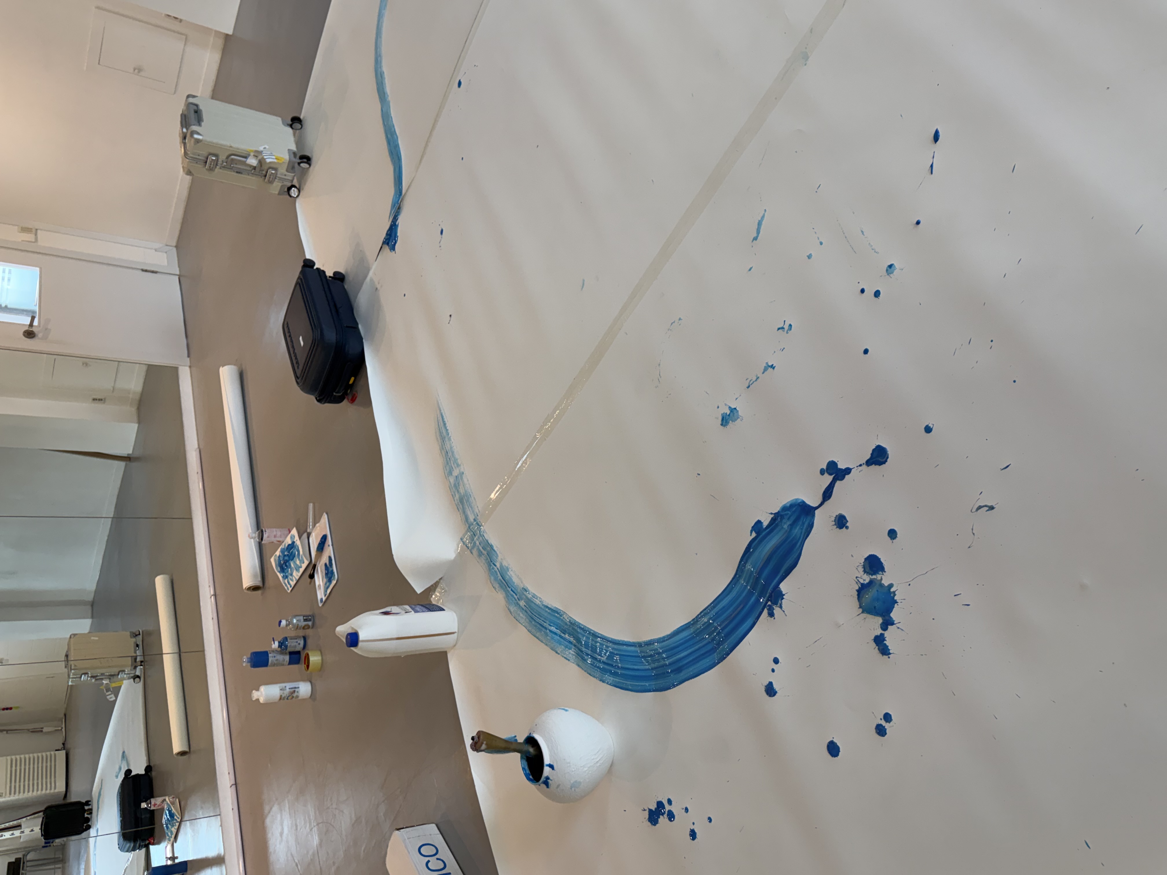 Blue paint art