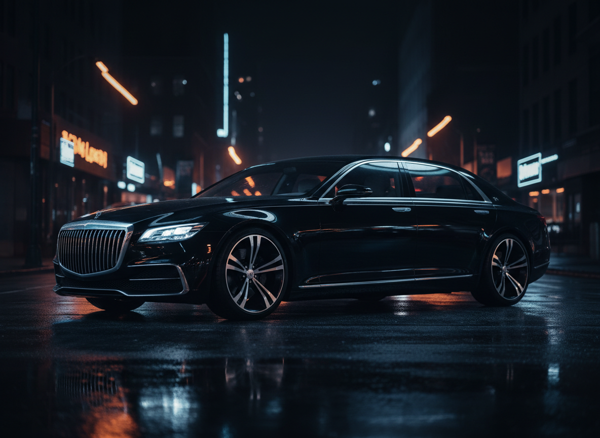 Detailed luxury sedan