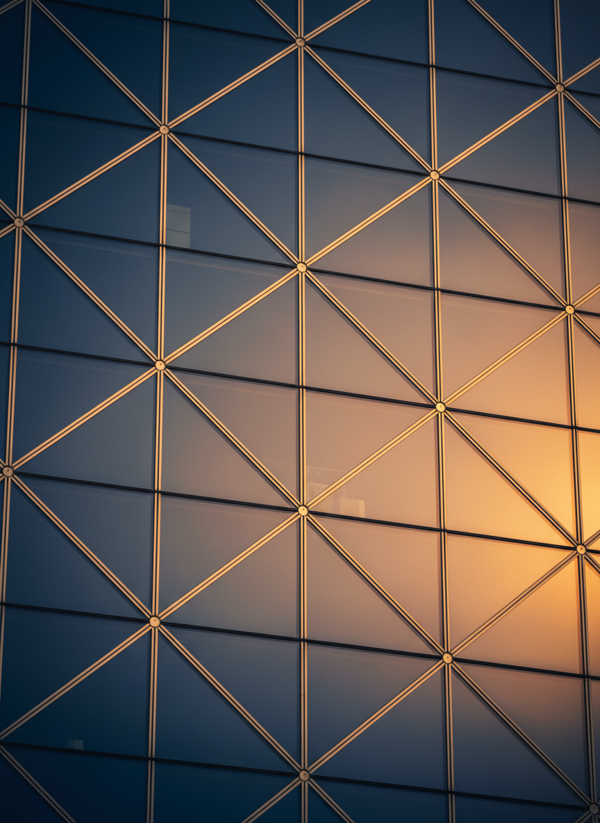 Architectural glass facade detail