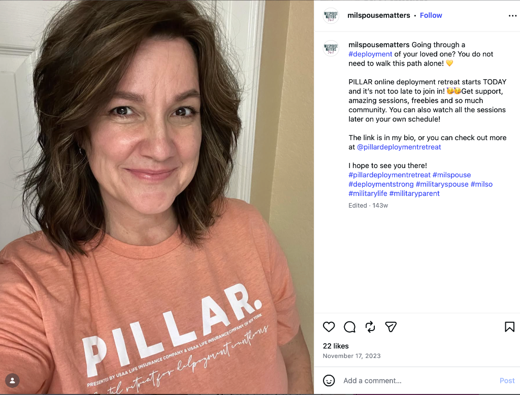 @milspousematters sharing PILLAR