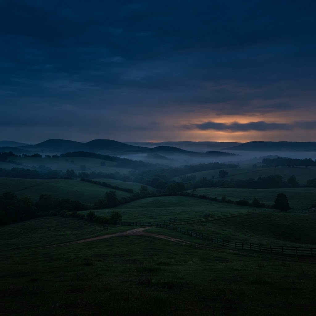 Arkansas mountain landscape at twilight